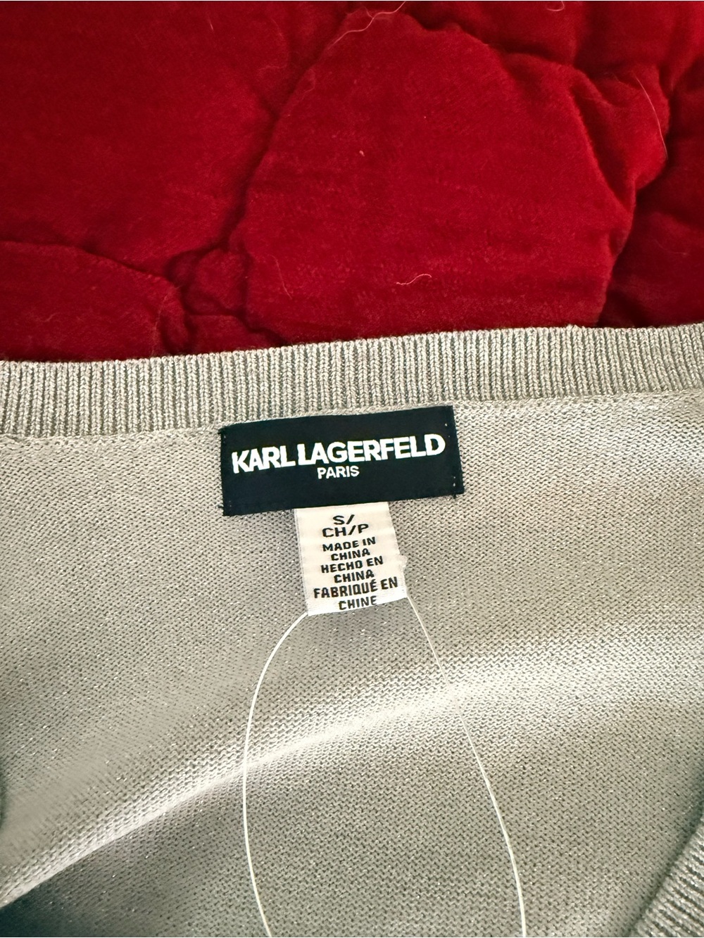 Karl Lagerfeld Women's V-Neck Sweater in Light Gray